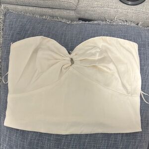 Abercrombie & Fitch Off-White Keyhole Strapless Top